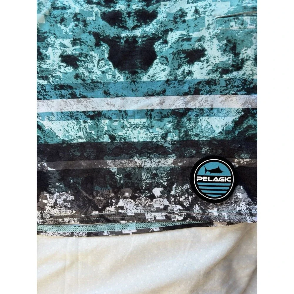 Pelagic Argonaut Mens Surfing Boardshorts Coral Camo Blue Size 38